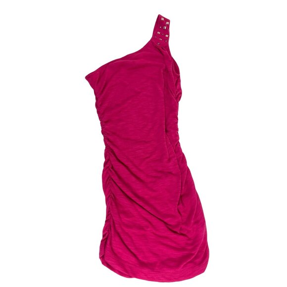 derek heart Small Pink One Shoulder Body Con Top 17j - Picture 4 of 10